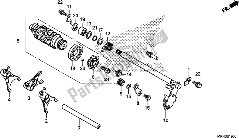 Todas las partes para Tambor De Cambio De Marchas de Honda CB 650 RA 2019