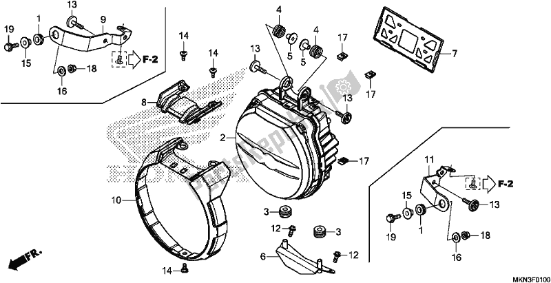 Todas as partes de Farol do Honda CB 650 RA 2019