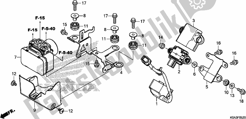 Alle onderdelen voor de Abs Modulator van de Honda CBF 300 RA 2019