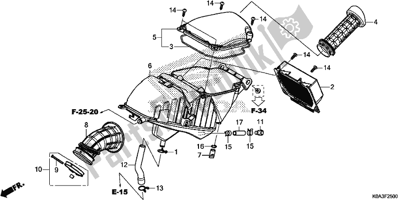 All parts for the Air Cleaner of the Honda CBF 300 RA 2019