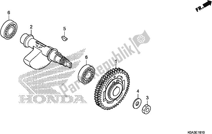 All parts for the Balancer Shaft of the Honda CBF 300 RA 2019