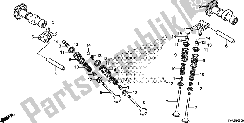 All parts for the Camshaft/valve of the Honda CBF 300 RA 2019