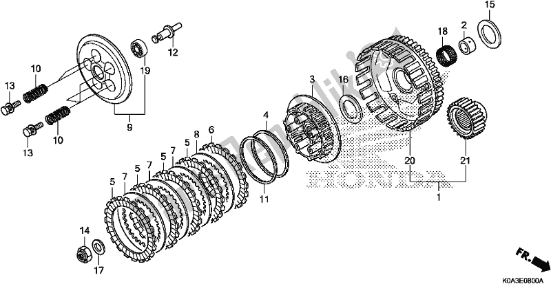 All parts for the Clutch of the Honda CBF 300 RA 2019