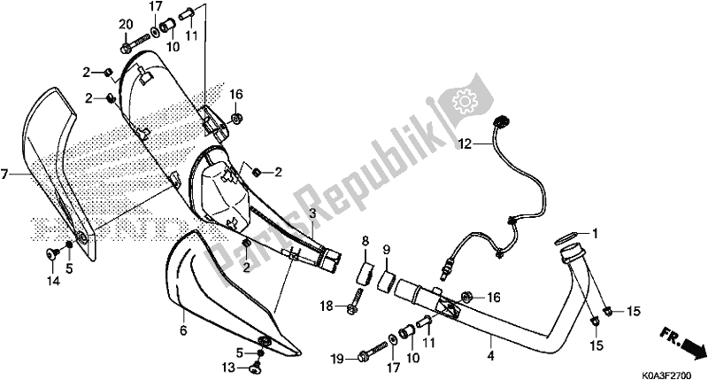 Tutte le parti per il Silenziatore Di Scarico del Honda CBF 300 RA 2019