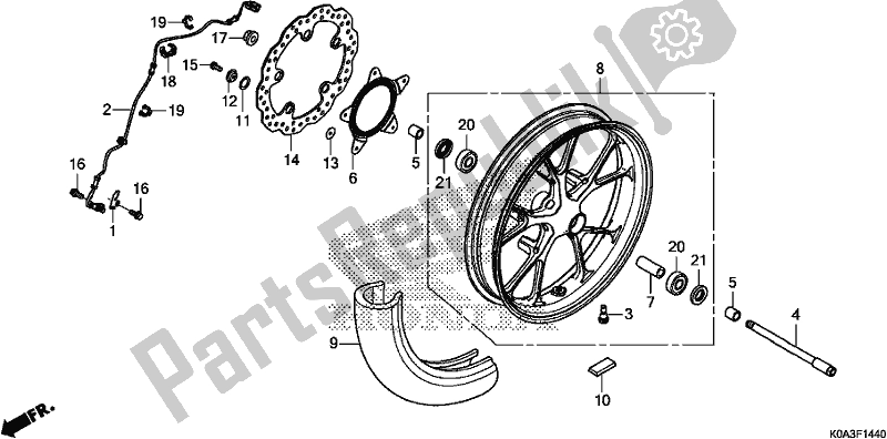 All parts for the Front Wheel of the Honda CBF 300 RA 2019