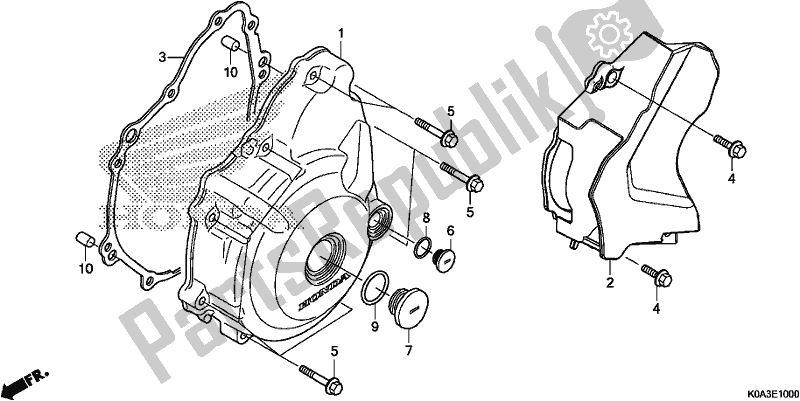 Todas as partes de Tampa Do Cárter Esquerdo do Honda CBF 300 RA 2019