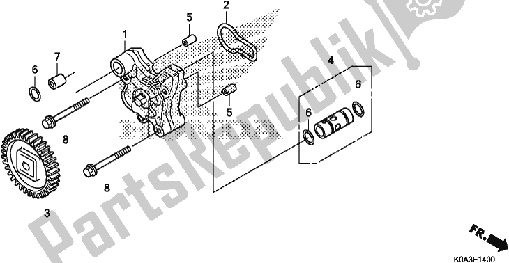 All parts for the Oil Pump of the Honda CBF 300 RA 2019