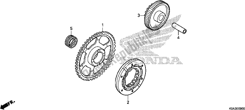 All parts for the Starting Clutch of the Honda CBF 300 RA 2019