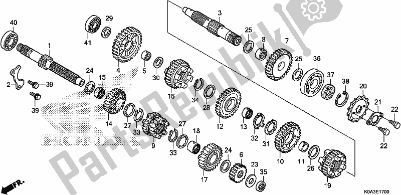 Toutes les pièces pour le Transmission du Honda CBF 300 RA 2019