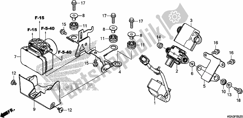Alle onderdelen voor de Abs Modulator van de Honda CBF 300 RA 2020