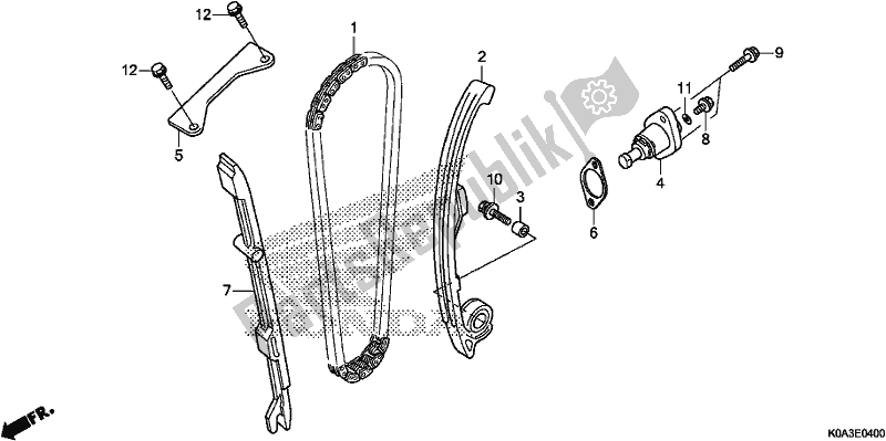 Alle onderdelen voor de Nokkenketting / Spanner van de Honda CBF 300 RA 2020