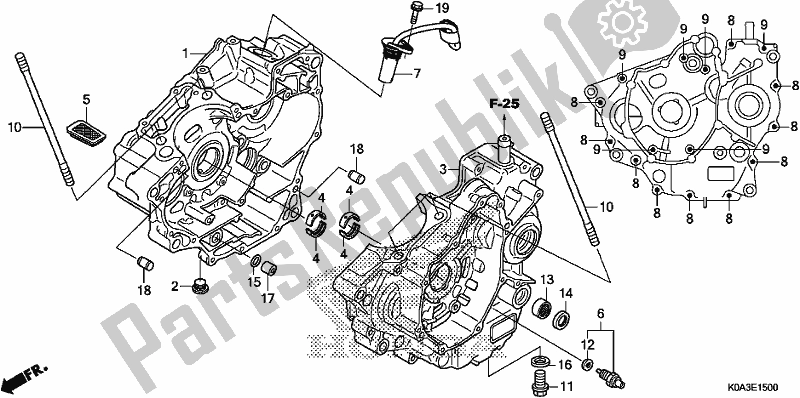 Alle onderdelen voor de Carter van de Honda CBF 300 RA 2020