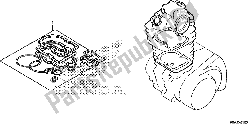 Tutte le parti per il Kit Guarnizioni A del Honda CBF 300 RA 2020