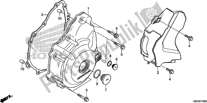 Alle onderdelen voor de Linker Carterdeksel van de Honda CBF 300 RA 2020