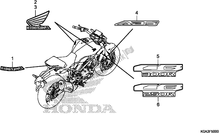 Tutte le parti per il Marchio del Honda CBF 300 RA 2020