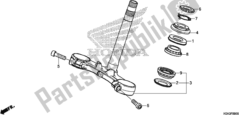 All parts for the Steering Stem of the Honda CBF 300 RA 2020