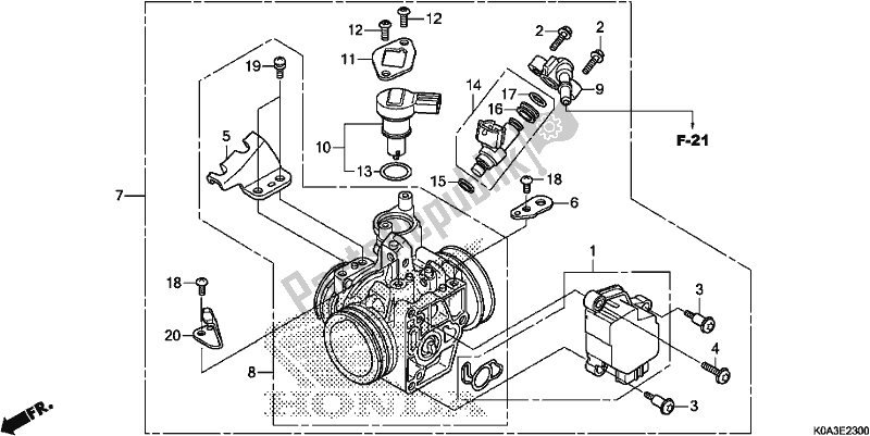 Tutte le parti per il Corpo Farfallato del Honda CBF 300 RA 2020