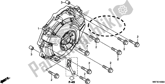 Tutte le parti per il Ac. Coperchio Del Generatore del Honda CBR 1000 RA 2017