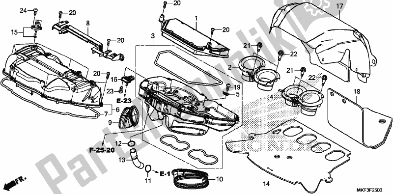 Tutte le parti per il Filtro Dell'aria del Honda CBR 1000 RA 2017