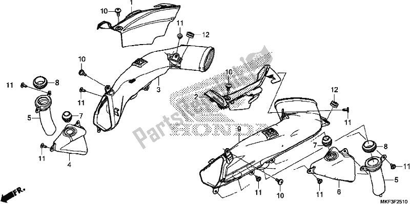 Wszystkie części do Air Intake Duct Honda CBR 1000 RA 2017