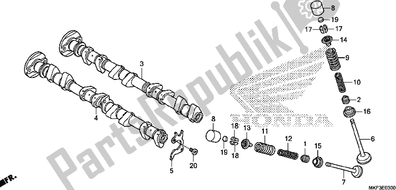 All parts for the Camshaft/valve of the Honda CBR 1000 RA 2017