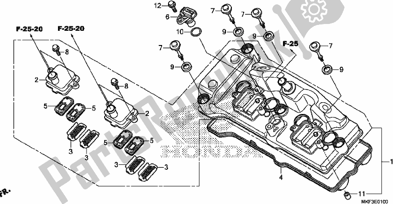 Tutte le parti per il Coperchio Della Testata del Honda CBR 1000 RA 2017