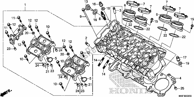 Wszystkie części do G? Owica Cylindra Honda CBR 1000 RA 2017