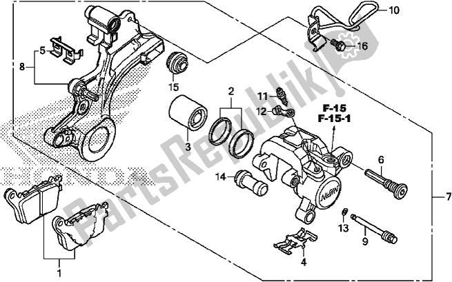 Tutte le parti per il Pinza Freno Posteriore del Honda CBR 1000 RA 2017