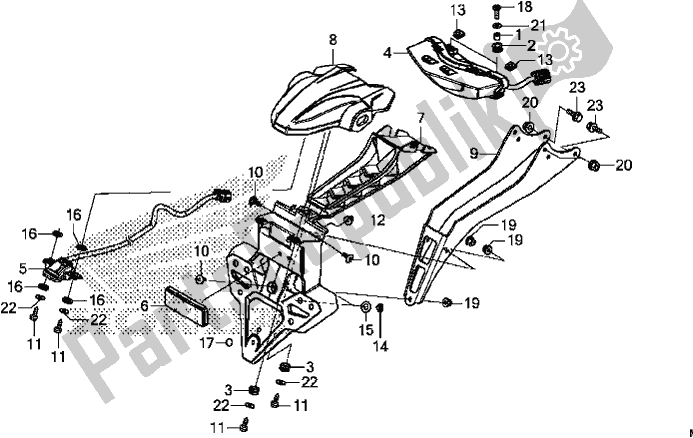 Tutte le parti per il Fanale Posteriore del Honda CBR 1000 RA 2017