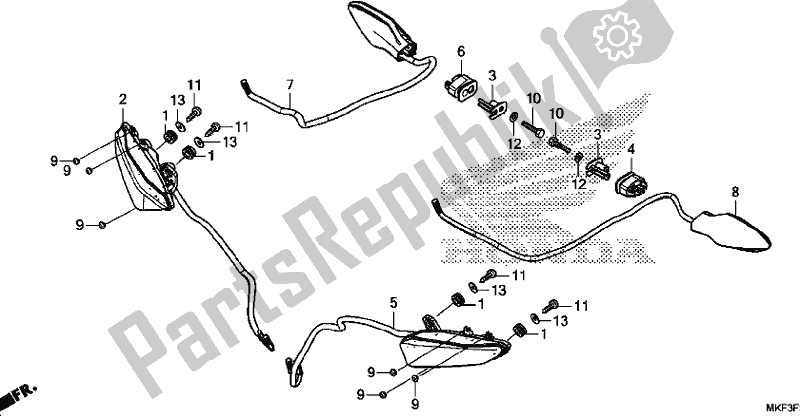 Tutte le parti per il Winker del Honda CBR 1000 RA 2017