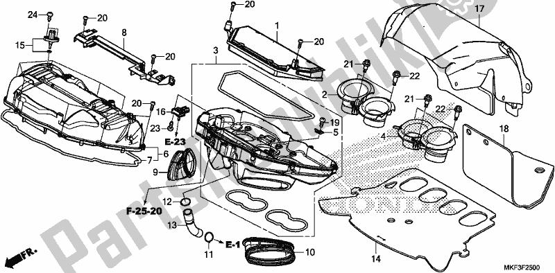 All parts for the Air Cleaner of the Honda CBR 1000 RA 2018