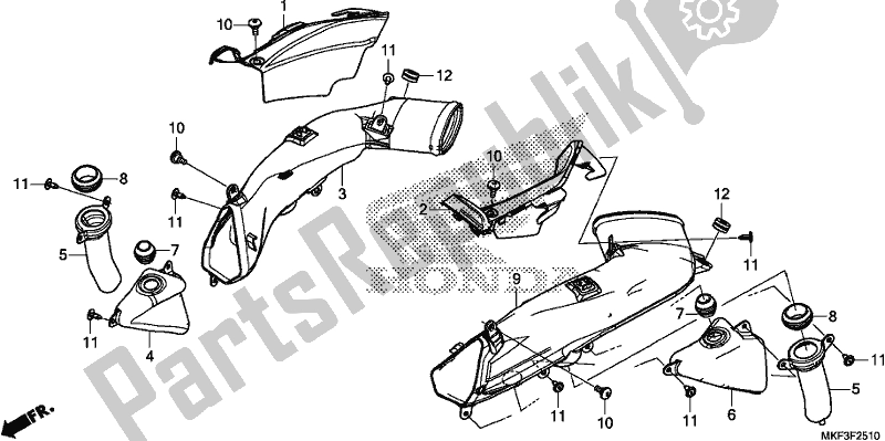 All parts for the Air Intake Duct of the Honda CBR 1000 RA 2018