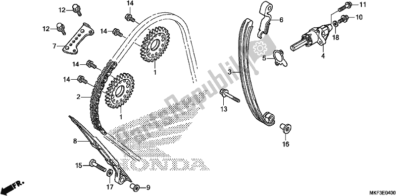 All parts for the Cam Chain/tensioner of the Honda CBR 1000 RA 2018