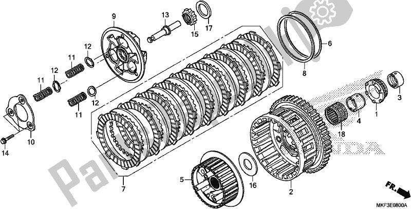 Tutte le parti per il Frizione del Honda CBR 1000 RA 2018