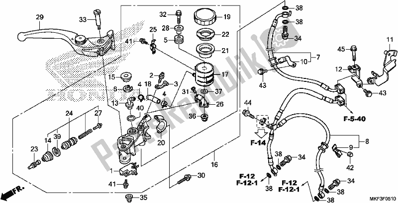 Tutte le parti per il Pompa Freno Anteriore del Honda CBR 1000 RA 2018