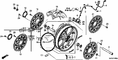 Toutes les pièces pour le Roue Avant du Honda CBR 1000 RA 2018