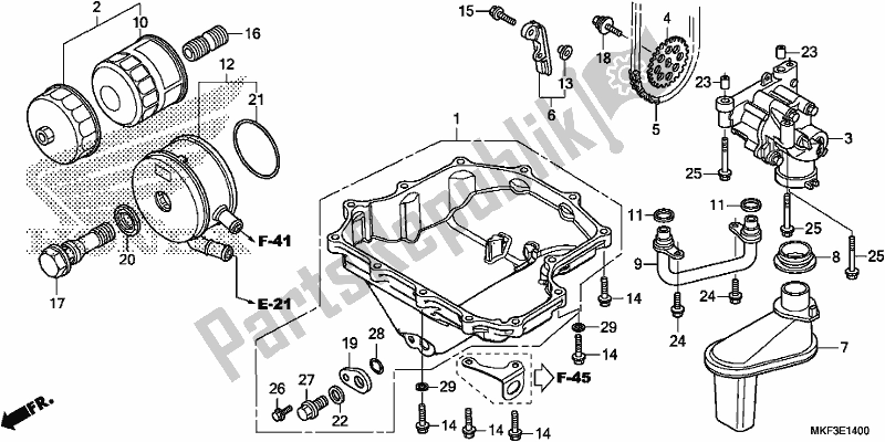 Tutte le parti per il Oil Pan/oil Pump del Honda CBR 1000 RA 2018