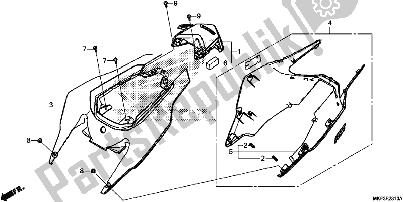 Tutte le parti per il Calandra Posteriore del Honda CBR 1000 RA 2018