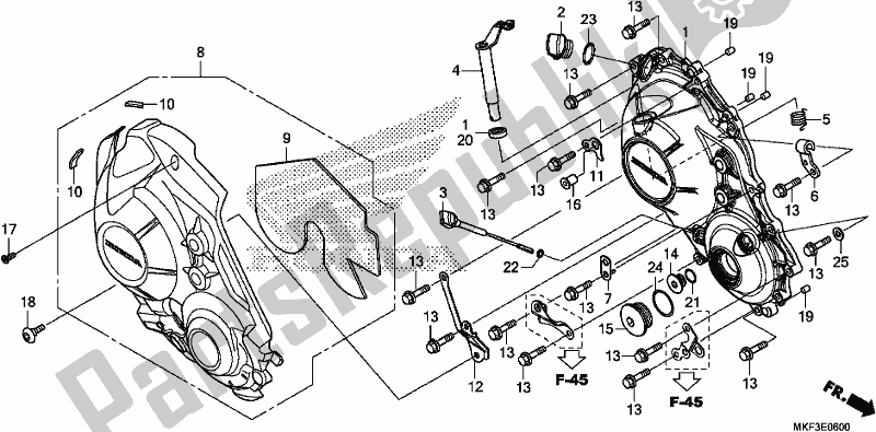 Tutte le parti per il Coperchio Carter Destro del Honda CBR 1000 RA 2018