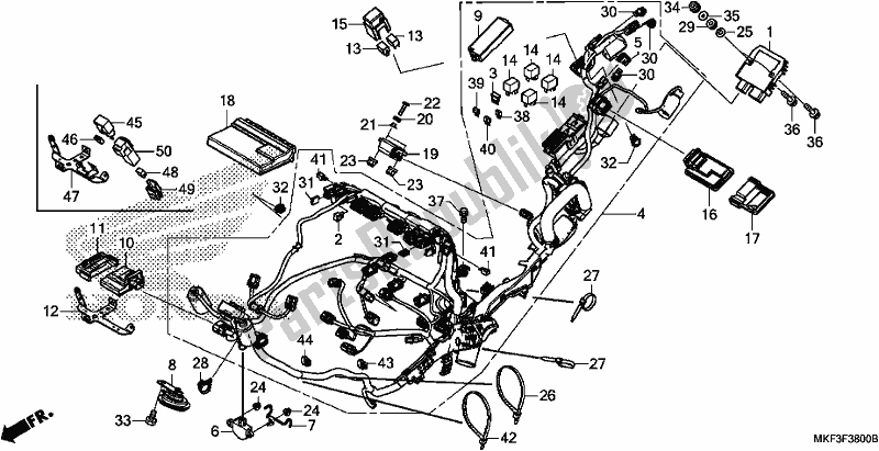 Todas as partes de Chicote De Fios do Honda CBR 1000 RA 2018