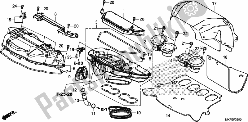 All parts for the Air Cleaner of the Honda CBR 1000 RA 2019