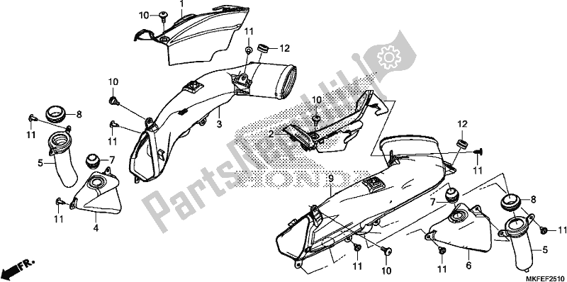 All parts for the Air Intake Duct of the Honda CBR 1000 RA 2019