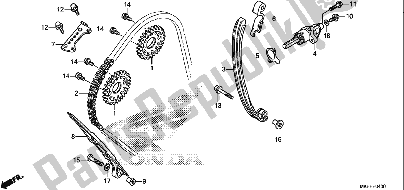 All parts for the Cam Chain/tensioner of the Honda CBR 1000 RA 2019