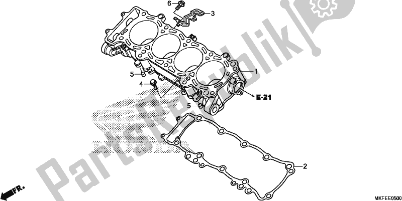 All parts for the Cylinder of the Honda CBR 1000 RA 2019