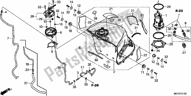 All parts for the Fuel Tank/fuel Pump of the Honda CBR 1000 RA 2019