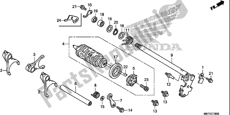 All parts for the Gearshift Drum of the Honda CBR 1000 RA 2019