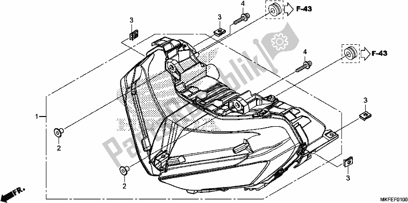 Wszystkie części do Reflektor Honda CBR 1000 RA 2019