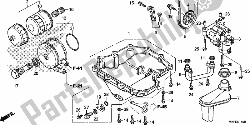 Tutte le parti per il Oil Pan/oil Pump del Honda CBR 1000 RA 2019