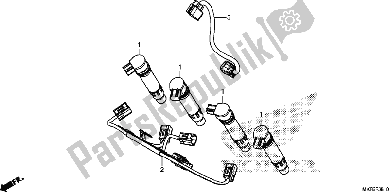 All parts for the Sub Harness of the Honda CBR 1000 RA 2019