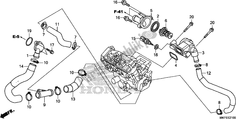 Wszystkie części do Termostat Honda CBR 1000 RA 2019